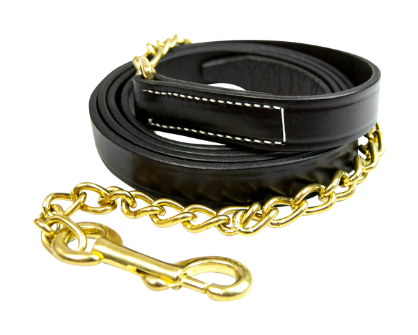 Leather Lead with 24" Chain - 58024