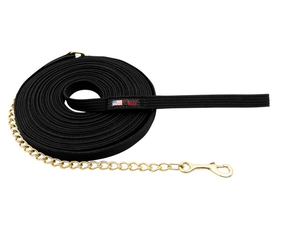 50' Cotton Lunge Line with Hand Loop and Brass Chain - 5830-50-CH
